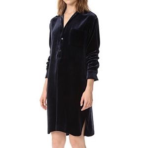 VINCE Blue Velvet Dress